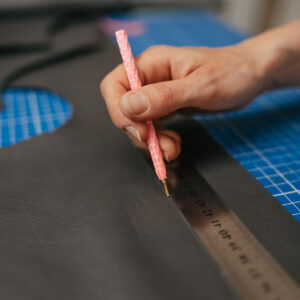 pen houder zilverstift leer